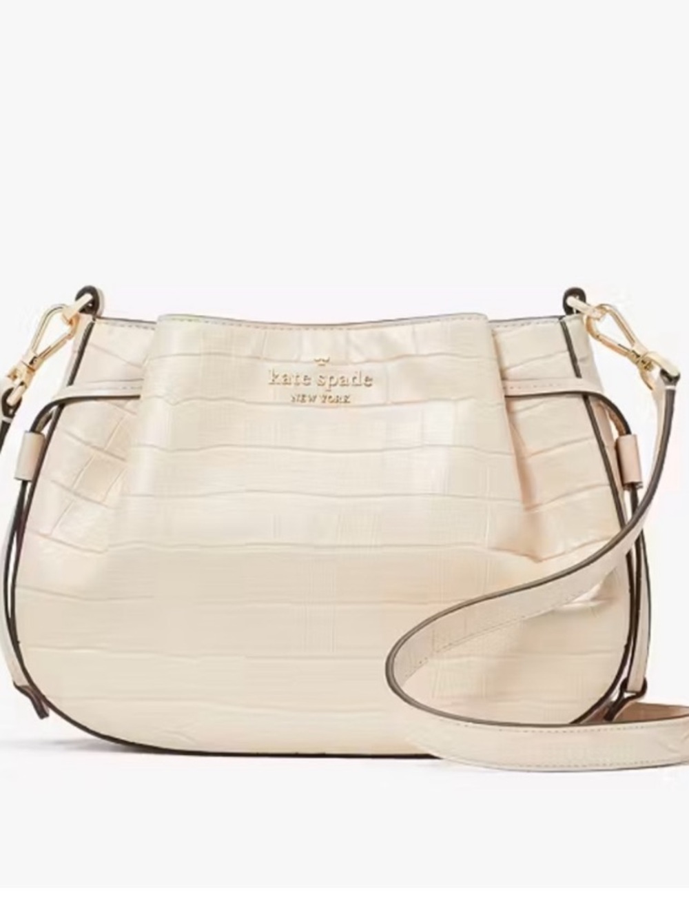 Kate Spade New York Dumpling Croc-Embossed Leather Crossbody Bag with wallet - Picture 3 of 13
